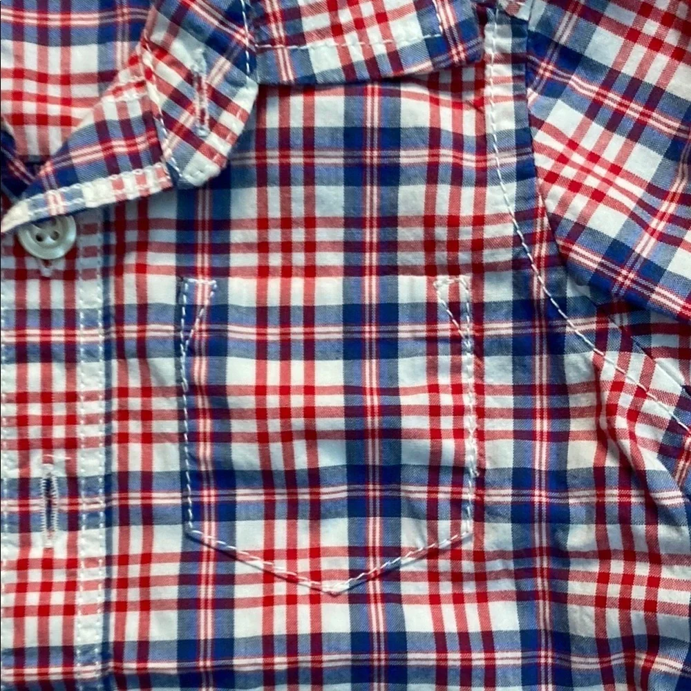 GAP Red and Blue Button Down Shirt for Casual Wear